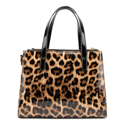 Leopard pattern handbag in brown L4802LP GC